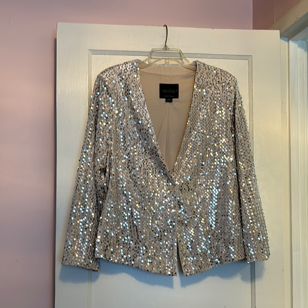 Sanctuary Silver Sequin velvet cardigan